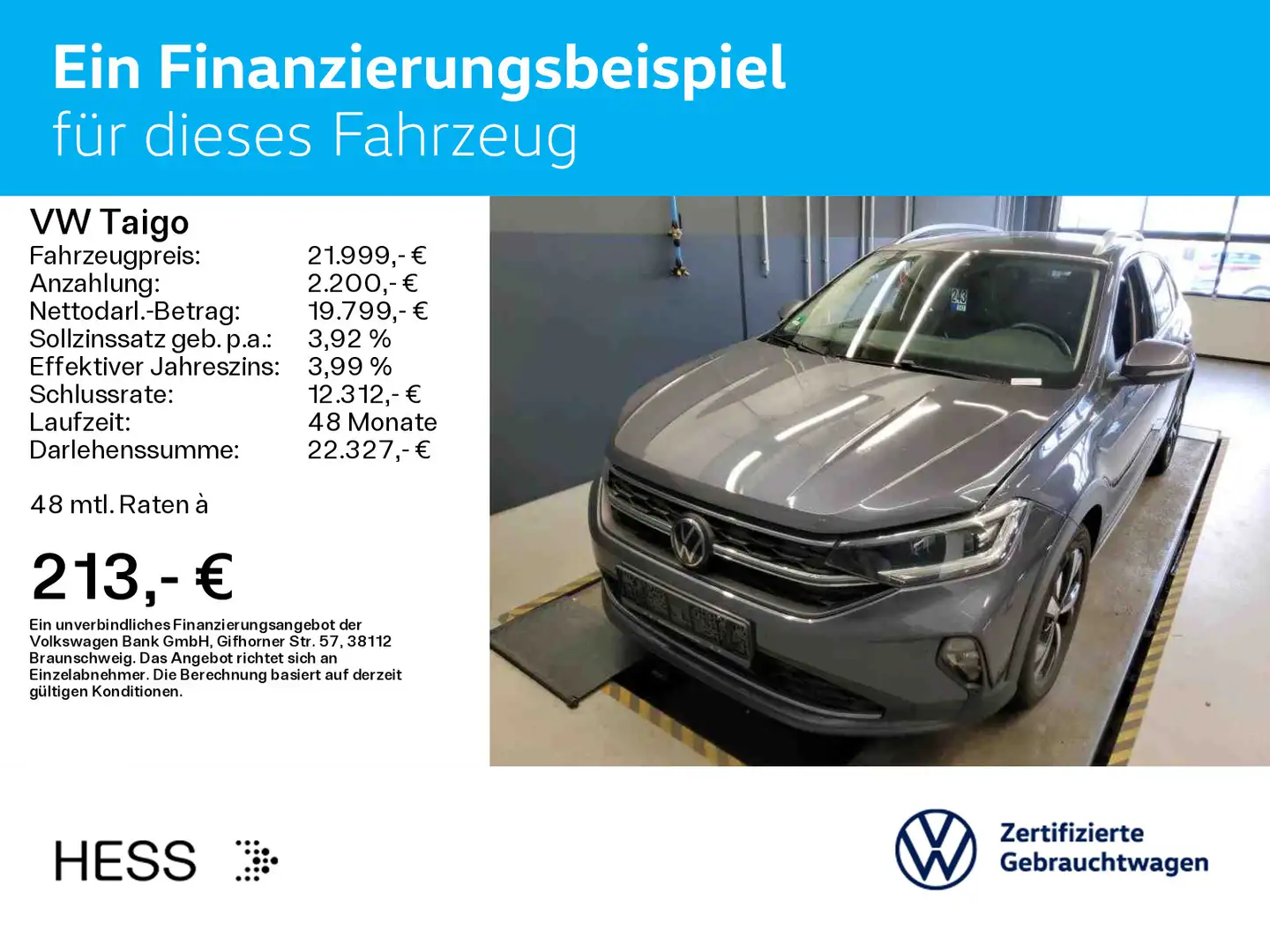 Volkswagen Taigo 1.0 TSI DSG STYLE*IQ.LIGHT*KAMERA*NAVI*KLI Grau - 2