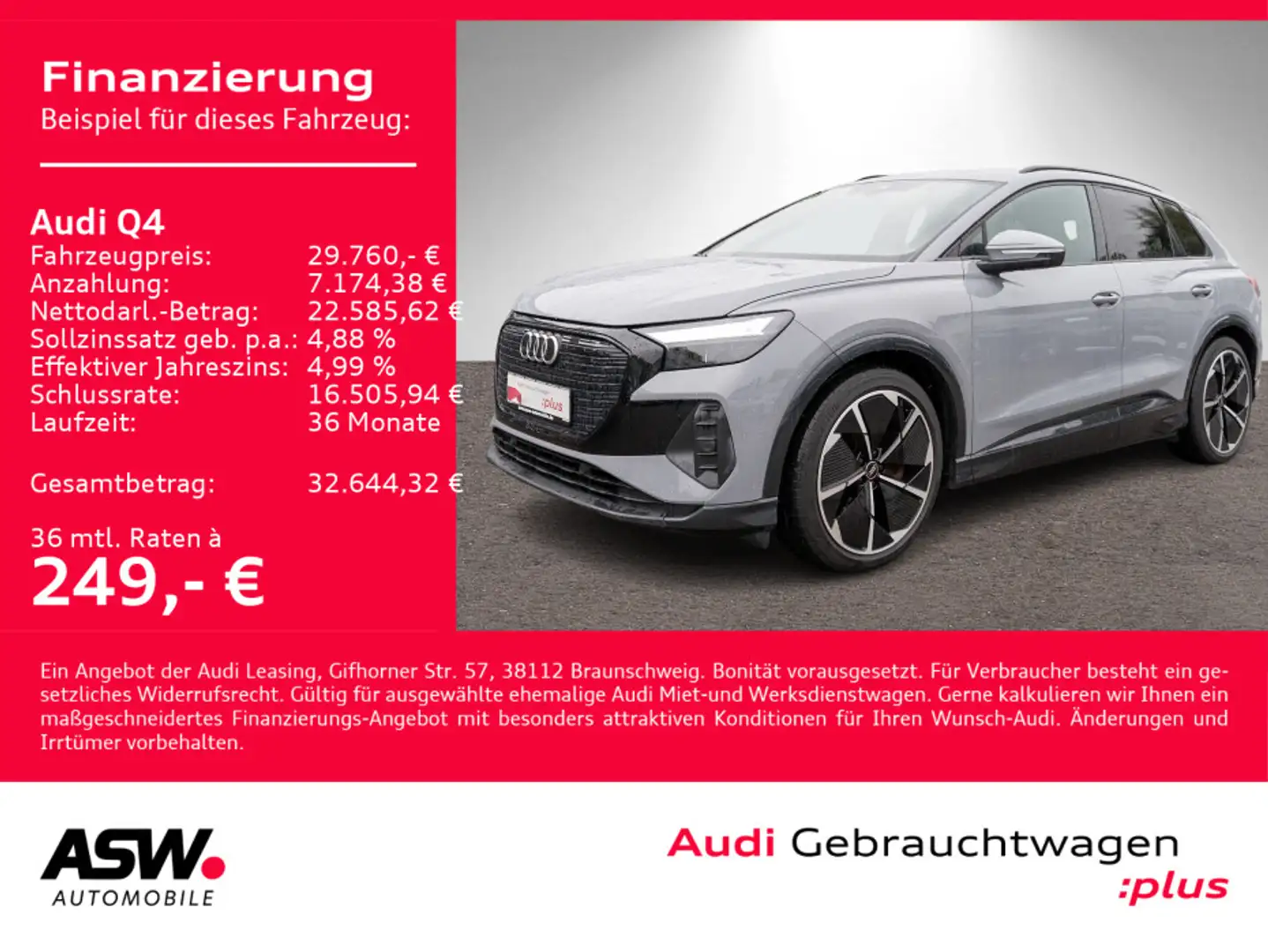 Audi Q4 e-tron Q4 40 e-tron S line Navi LED GRA PDC SHZ SONOS Grau - 1