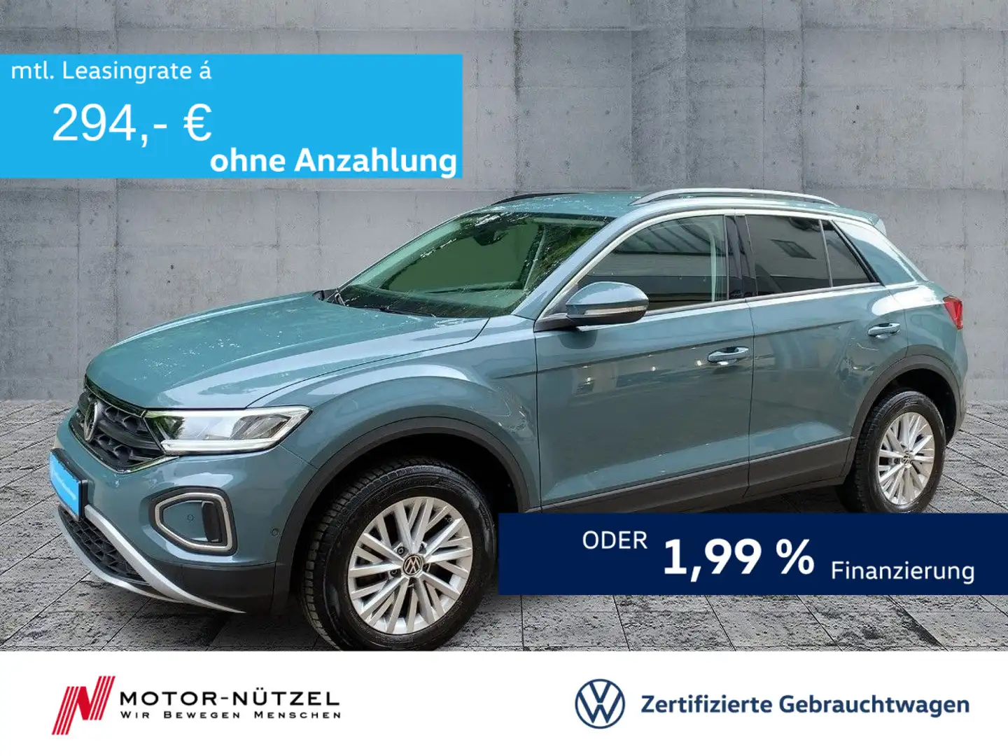 Volkswagen T-Roc 1.0 TSI LIFE 5JG+LED+NAVI+AHK+STDHZG+ACC Blau - 1