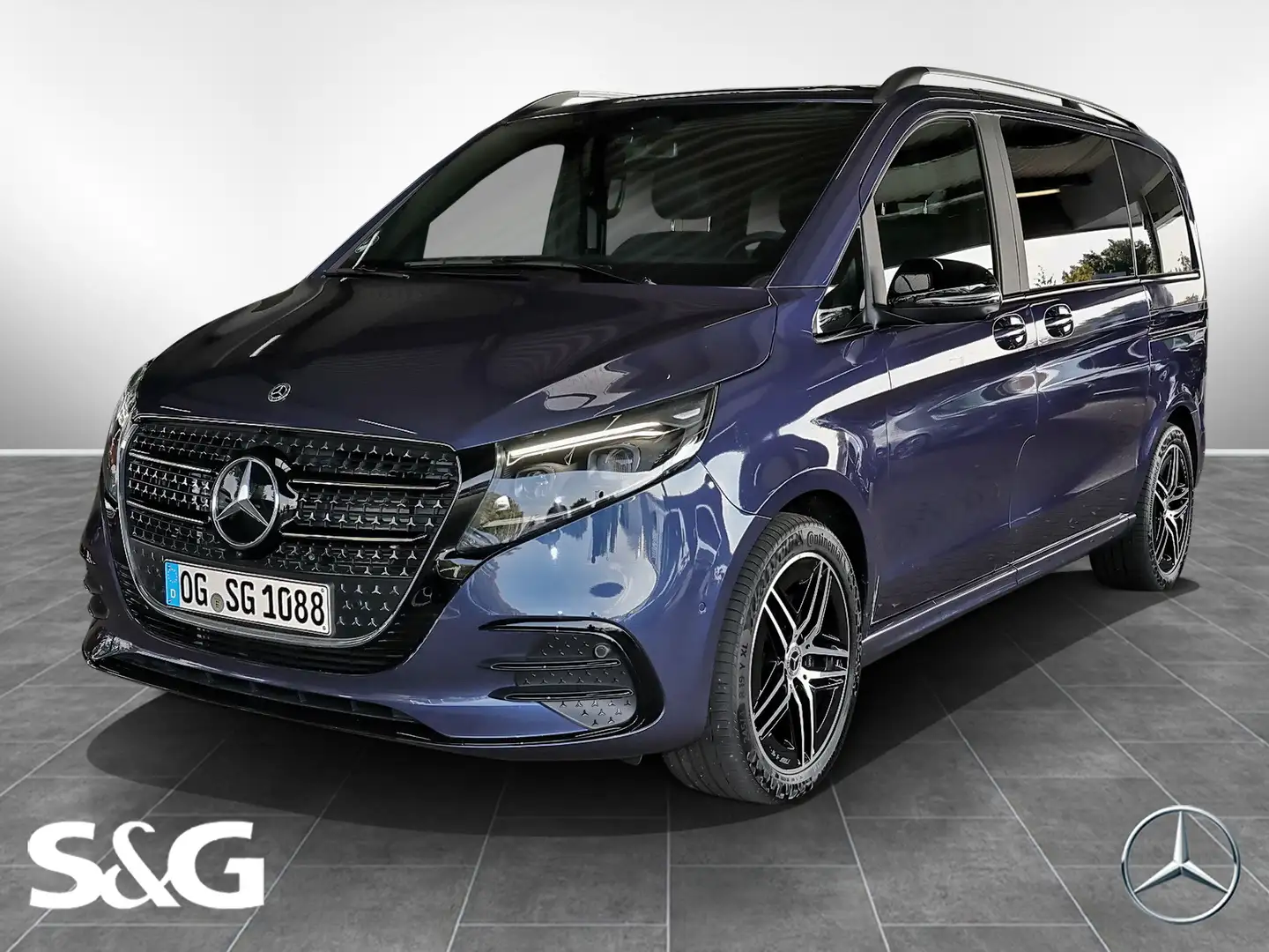 Mercedes-Benz V 300 d AV Komp. 3,2t 7Sitzer AMG AHK+360°+MBUX Blu/Azzurro - 1