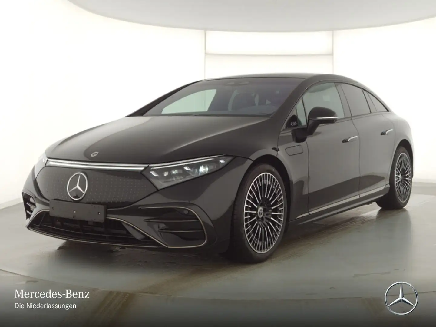 Mercedes-Benz EQS 350 AMG Fahrass Fondent Pano Burmester Distr. Чёрный - 2