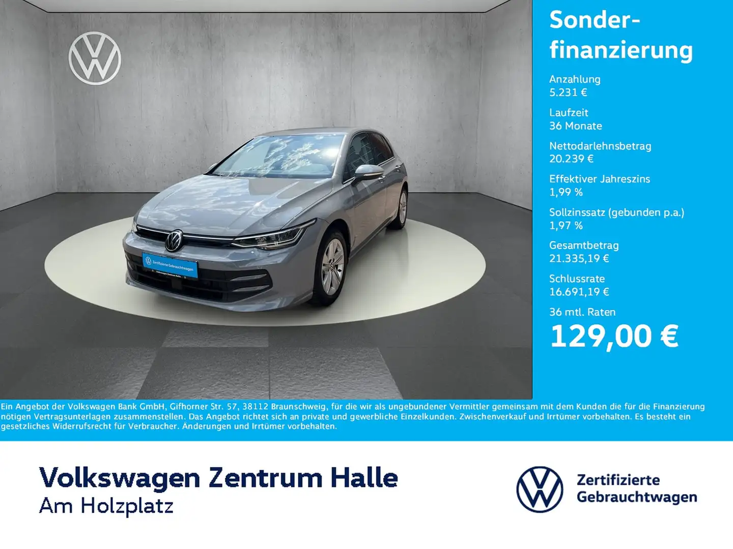Volkswagen Golf VIII 1,5 l TSI OPF Life Grigio - 1