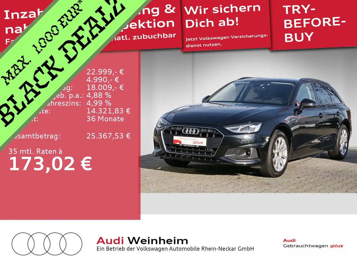 Audi A4 35 TFSI Stronic LED Navi Einparkhilfe u Schwarz - 1