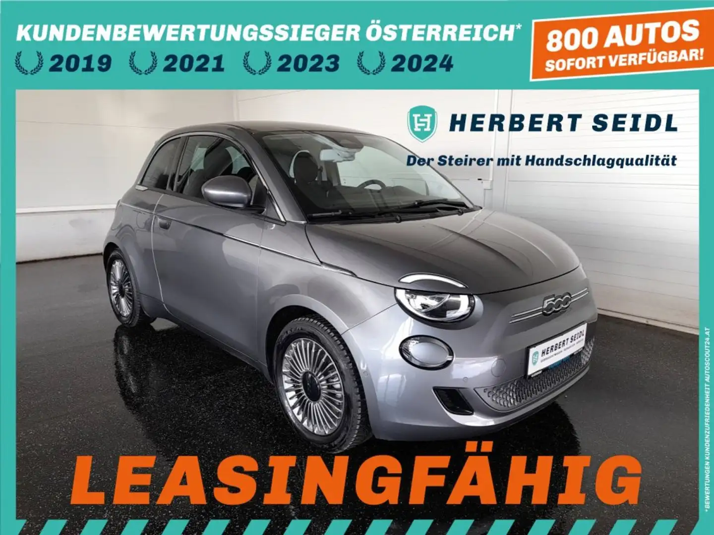 Fiat 500 e 42 kWh Aut *LED + FLA / STANDHZG / KAMERA / TEMPOMAT / KLIMAAUT. / SHZG / VZ-ERKENNUNG* Grau - 1