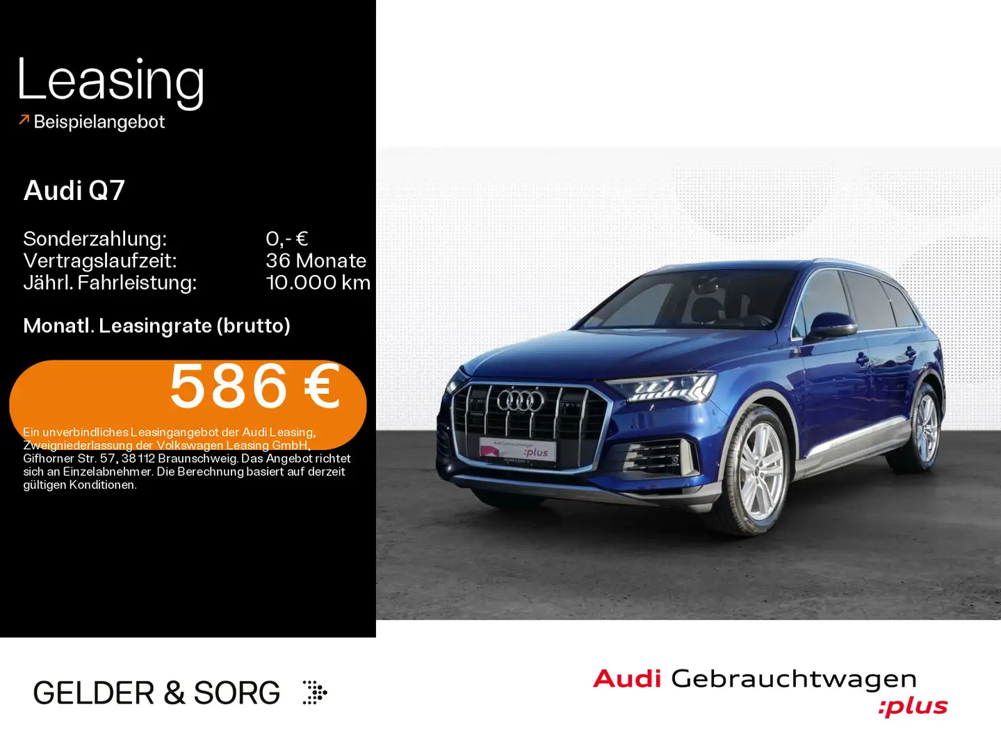 Audi Q7 55 TFSI quattro Matrix*HuD*Pano*air*AHK* Blau - 1