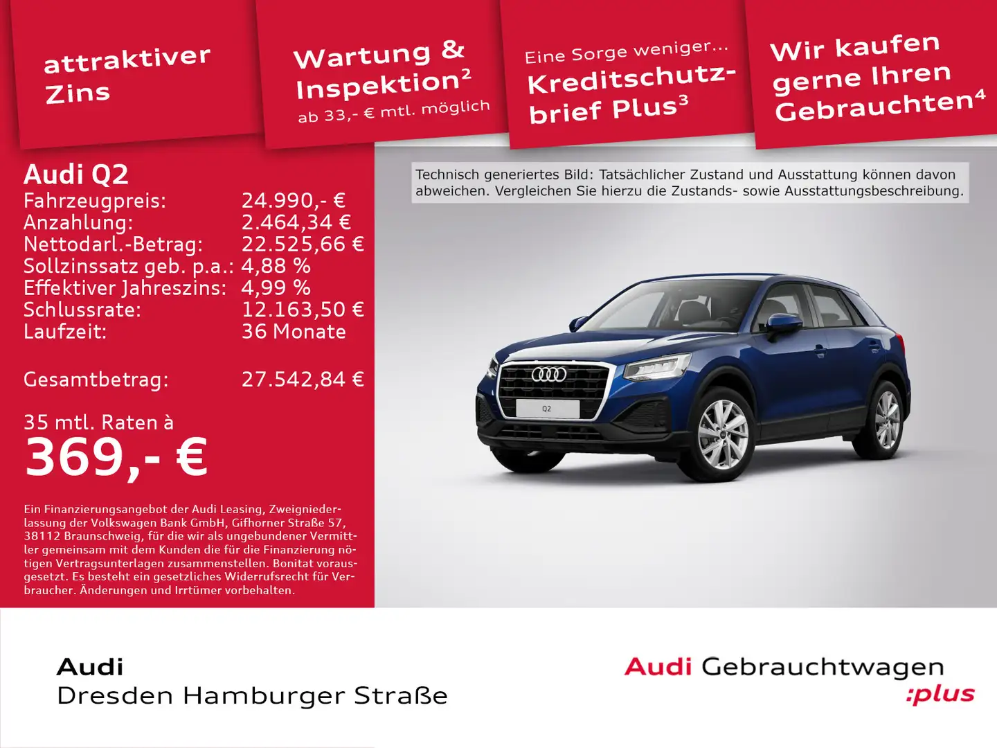 Audi Q2 35 TFSI LED Navi S tronic Blau - 1