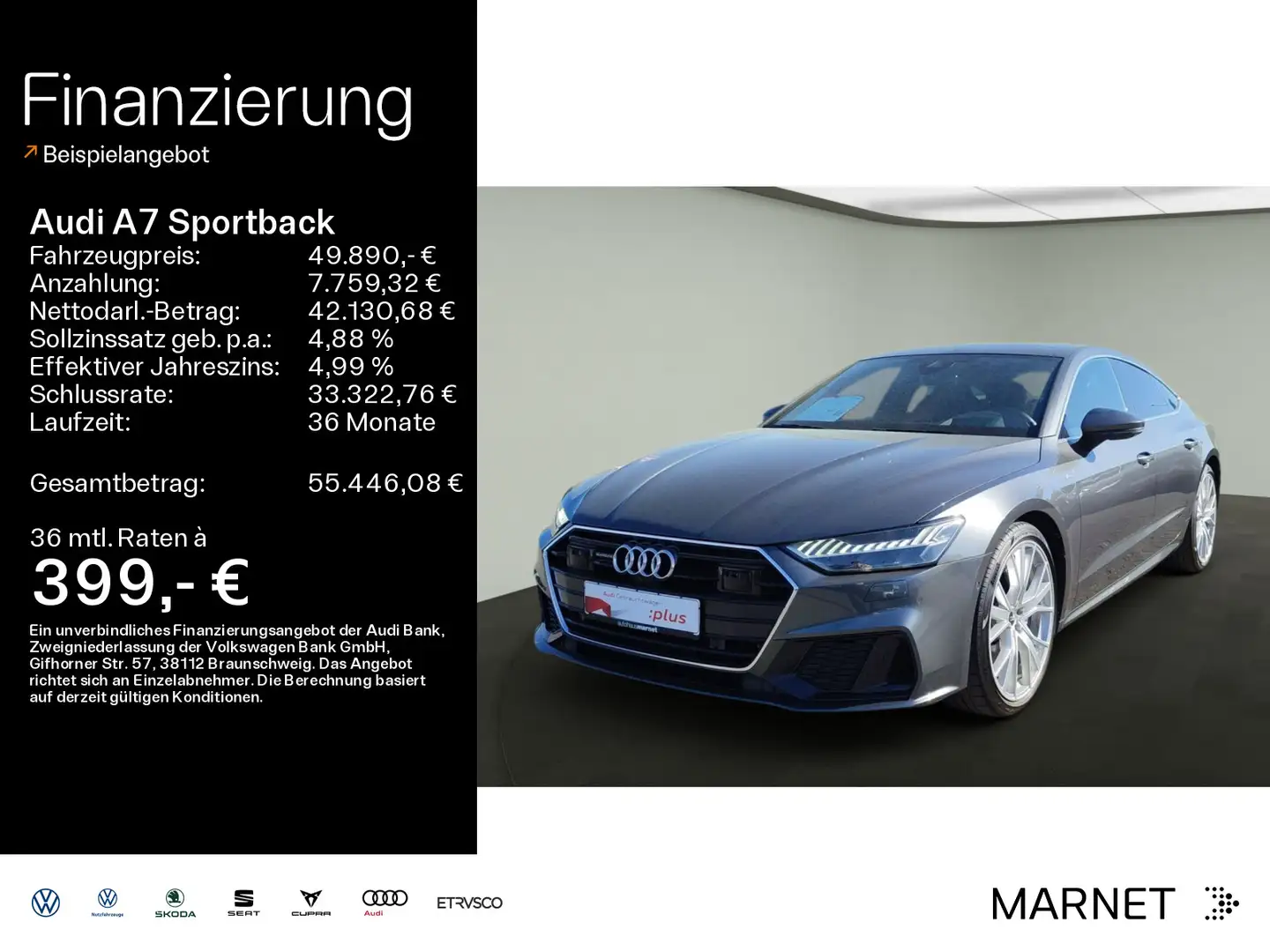 Audi A7 50 TDI quattro S line*Navi*Matrix*H Gris - 1