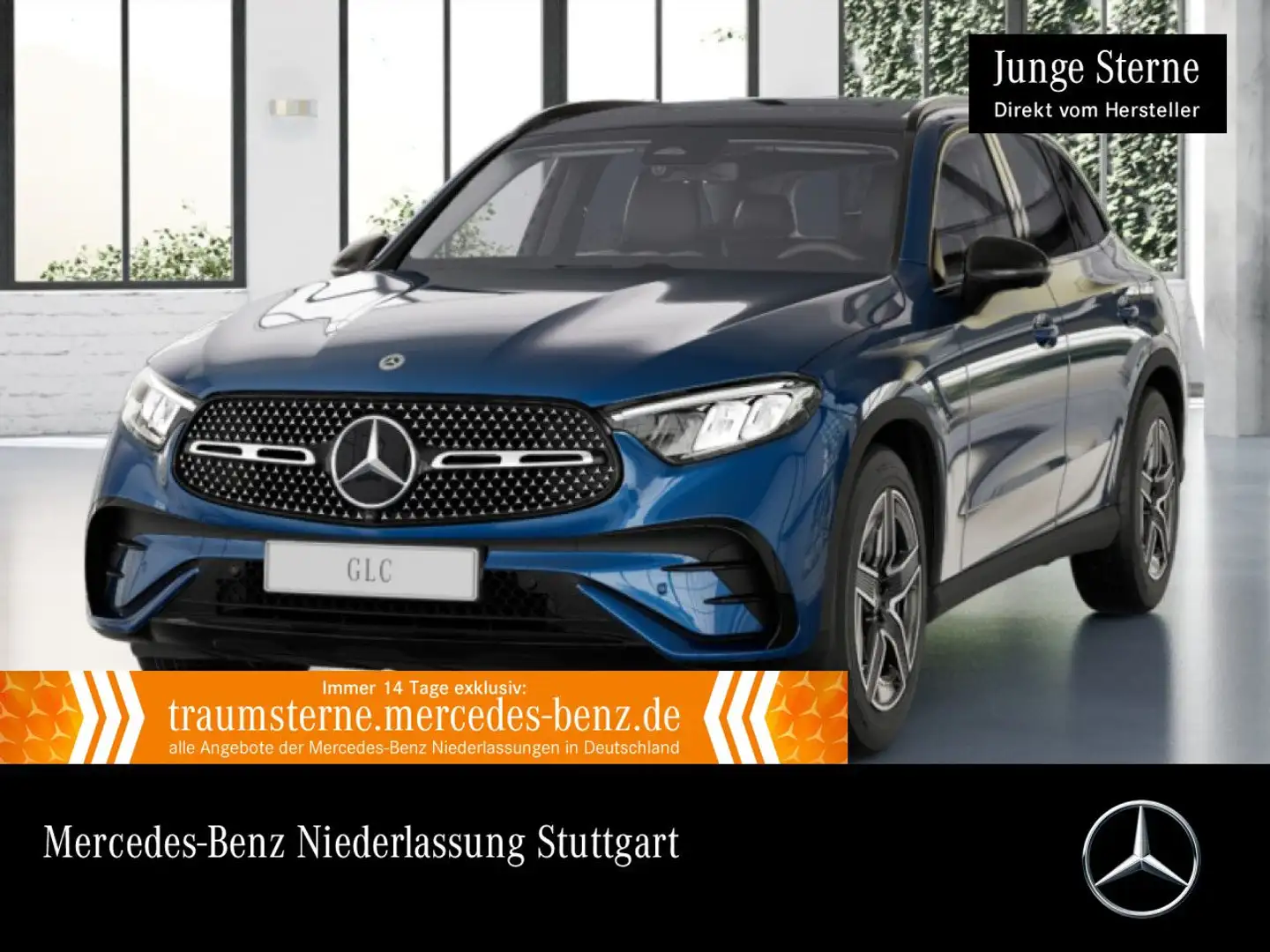 Mercedes-Benz GLC 300 d 4M AMG+NIGHT+PANO+360+AHK+LED+TOTW+9G Blau - 1
