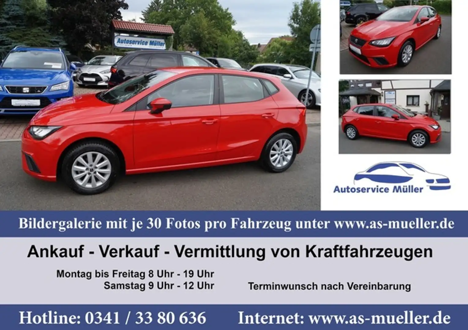 SEAT Ibiza 59kw 5T Full Link-PDC-Sitzh.-LED-Allwetter Rot - 1