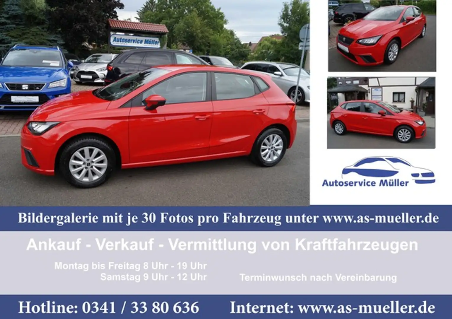 SEAT Ibiza 59kw 5T Full Link-PDC-Sitzh.-LED-Allwetter Rot - 1