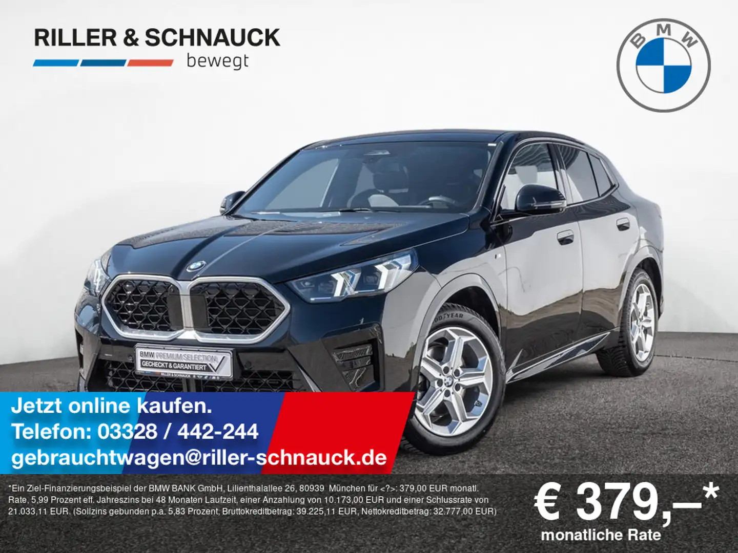 BMW X2 sDrive 20i M-Sport AHK+HUD+ACC+HK+360°KAM Schwarz - 1