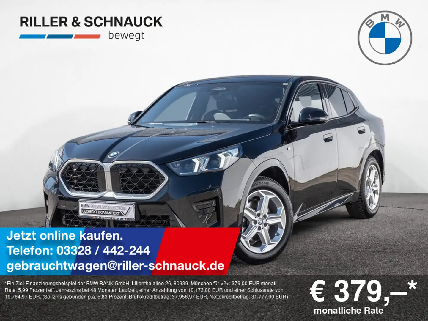 BMW X2 sDrive 20i M-Sport AHK+HUD+ACC+HK+360°KAM Schwarz - 1