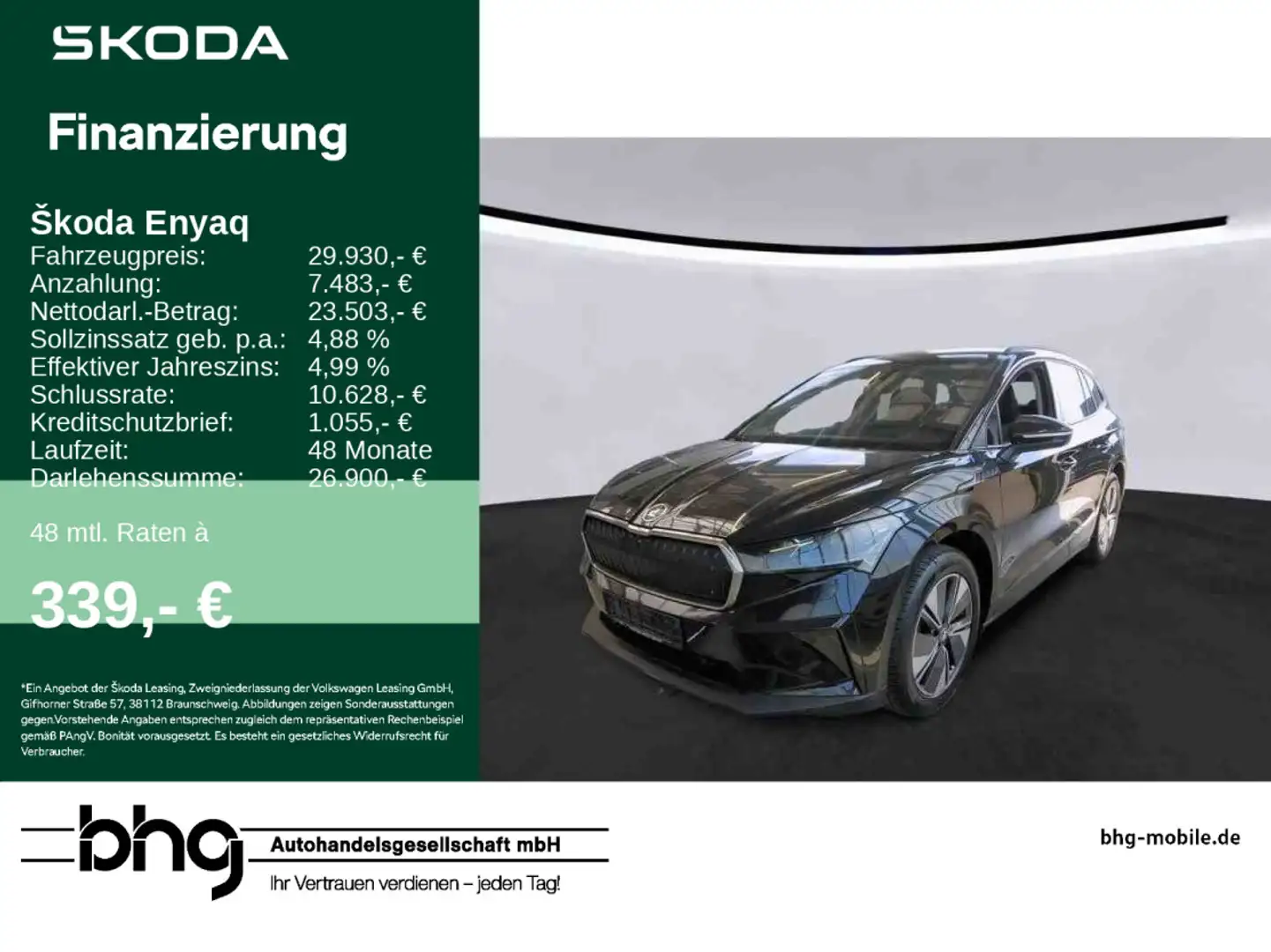 Skoda Enyaq iV 60 DesignSelection AC Mode3 Navi connec Schwarz - 1