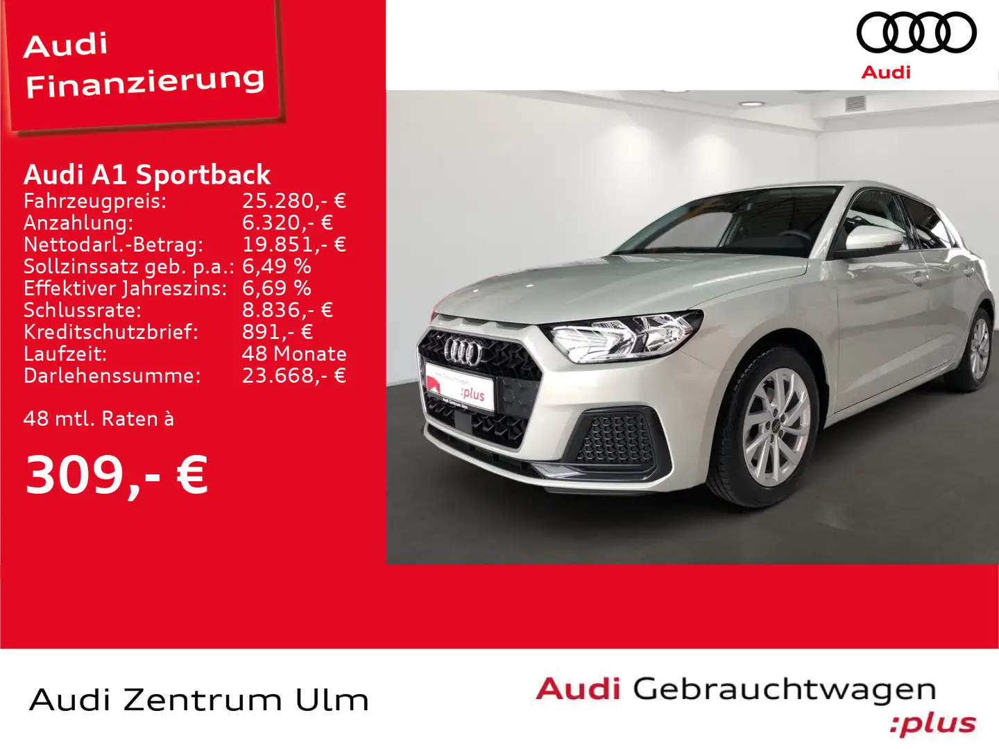 Audi A1 advanced 30 TFSI S tronic VIRTUAL Silber - 1