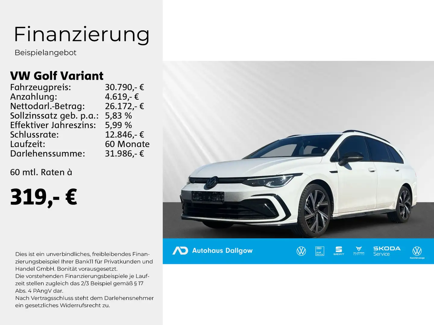 Volkswagen Golf Variant "R-Line" 1.5 eTSI DSG+ACC+Navigat.+ Weiß - 2