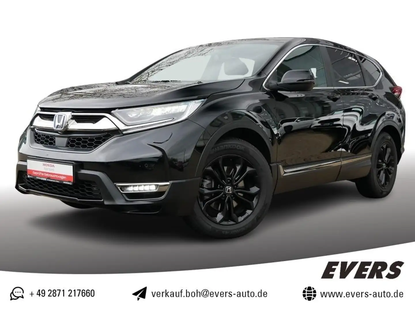 Honda CR-V 2.0 i-MMD HYBRID SPORT LINE LEDER+GJR+AHK Zwart - 1