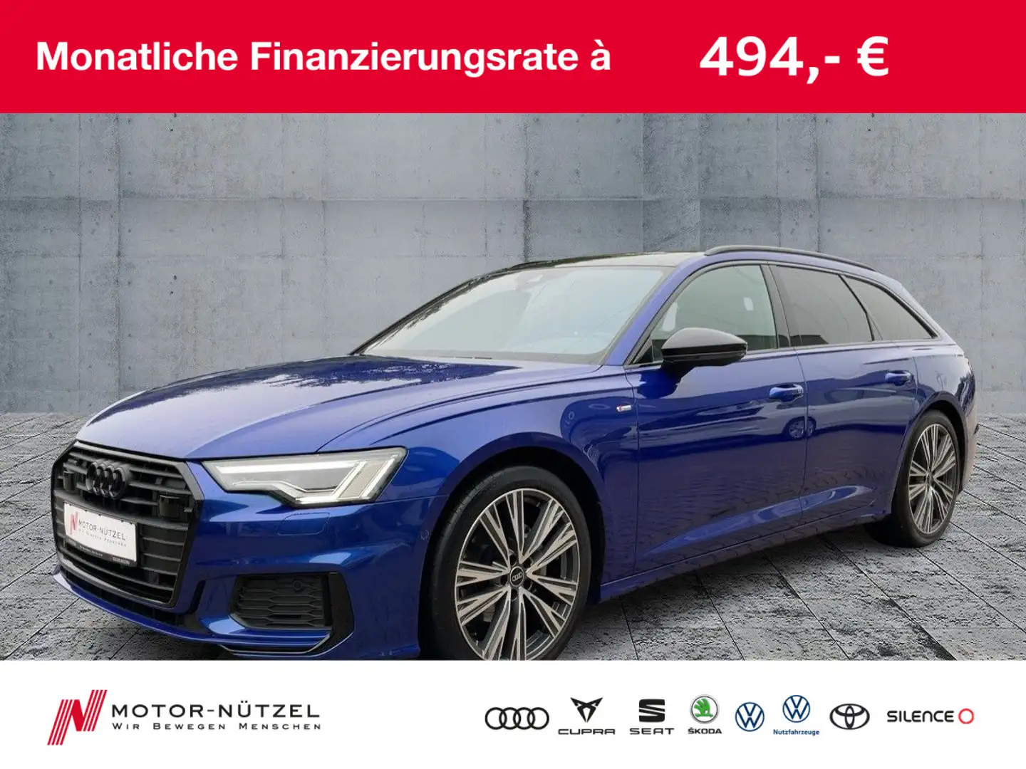 Audi A6 40 TDI QU STR 2xS-LINE 5JG+MATRIX+PANO Blau - 1