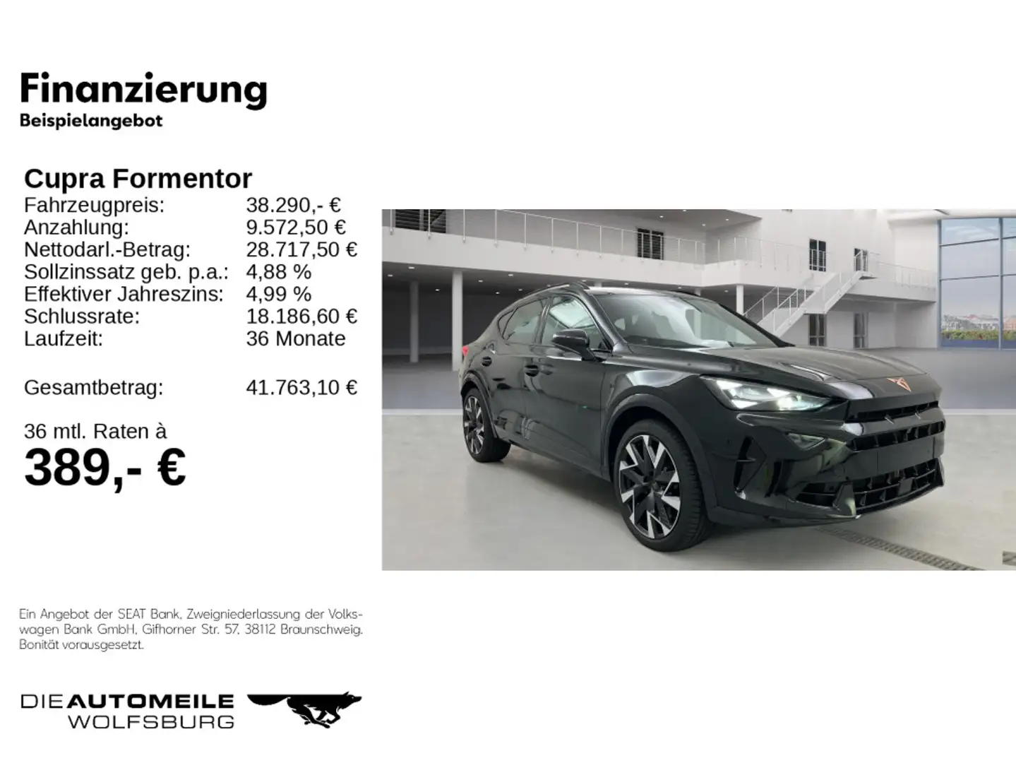 CUPRA Formentor 2.0TSI 4Drive DSG VZ PANO/NAVI/LED/PDC Schwarz - 2