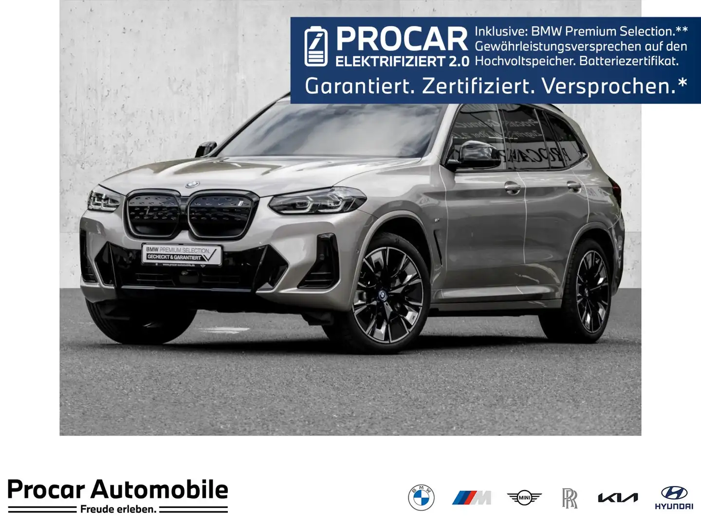 BMW iX3 IMPRESSIVE+H/K+HuD+AHK+PANO+DA PROF+360° Silber - 1