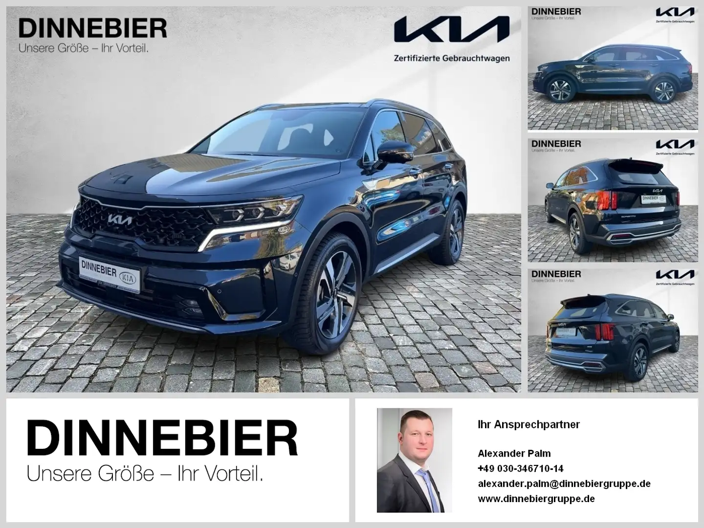 Kia Sorento 1.6T HEV AWD PLAT AUT *7S*RFK*PDC*GD* Blau - 1