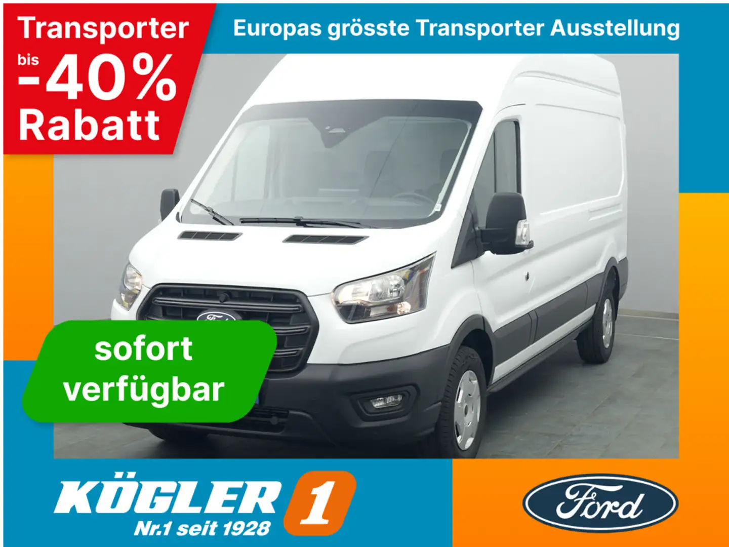 Ford Transit Kasten 350 L3H3 Trend 130PS/Klima Weiß - 1