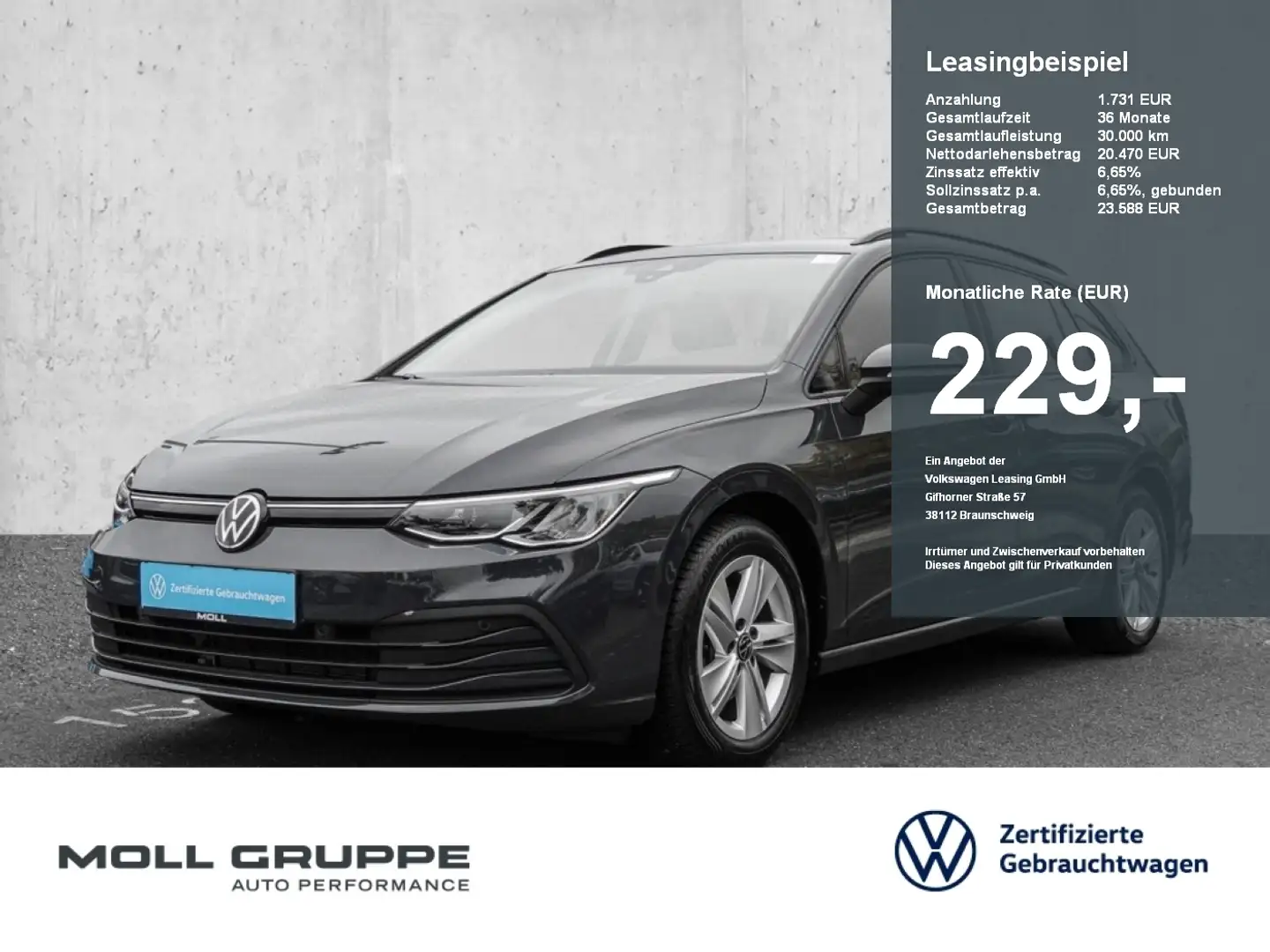 Volkswagen Golf Variant 1.5 TSI Life 2xKLIMA ACC KLIMAA. LM Gris - 1