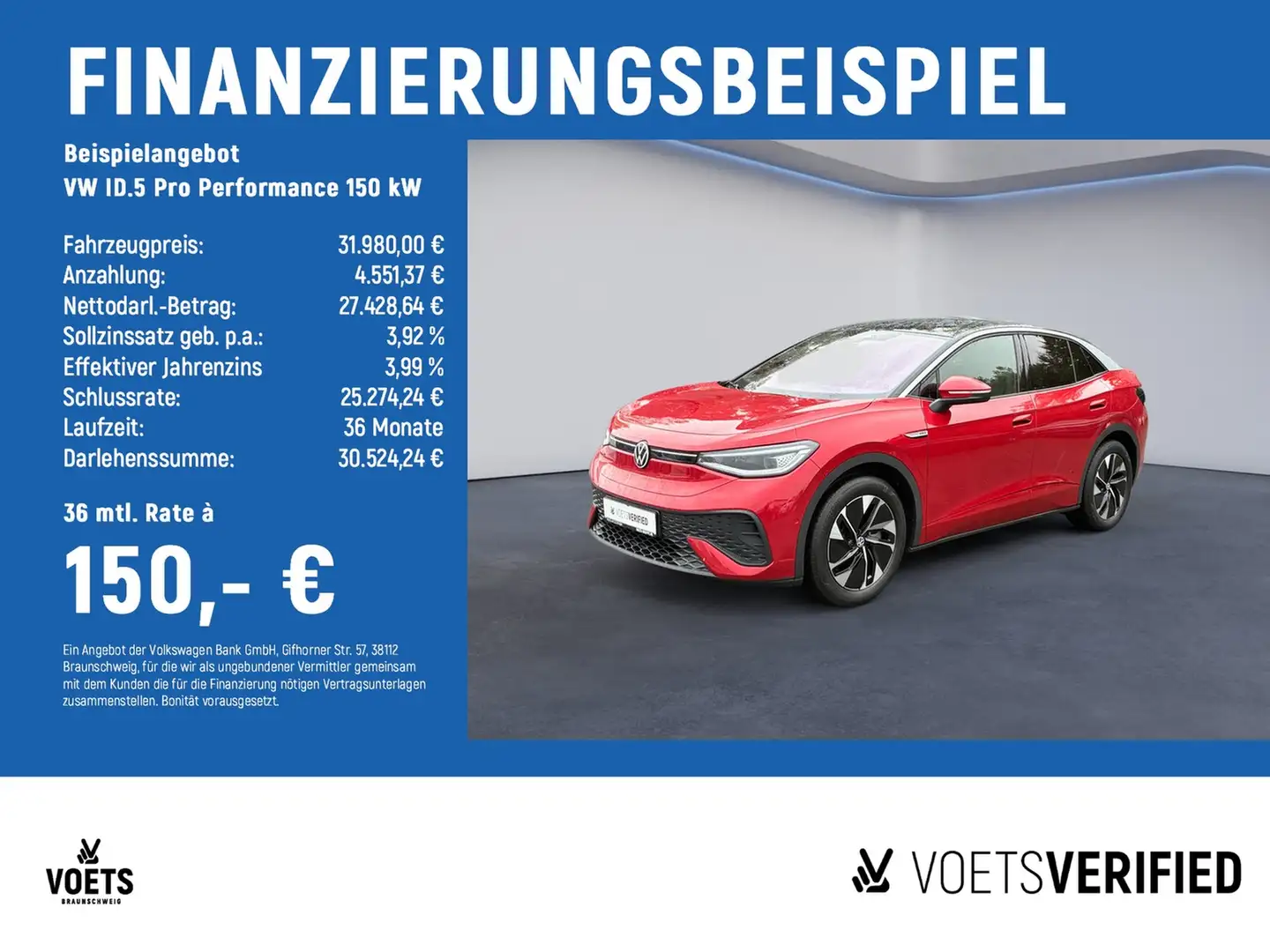 Volkswagen ID.5 Pro Performance 150 kW MATRIX-LED+HuD+ACC Rot - 2