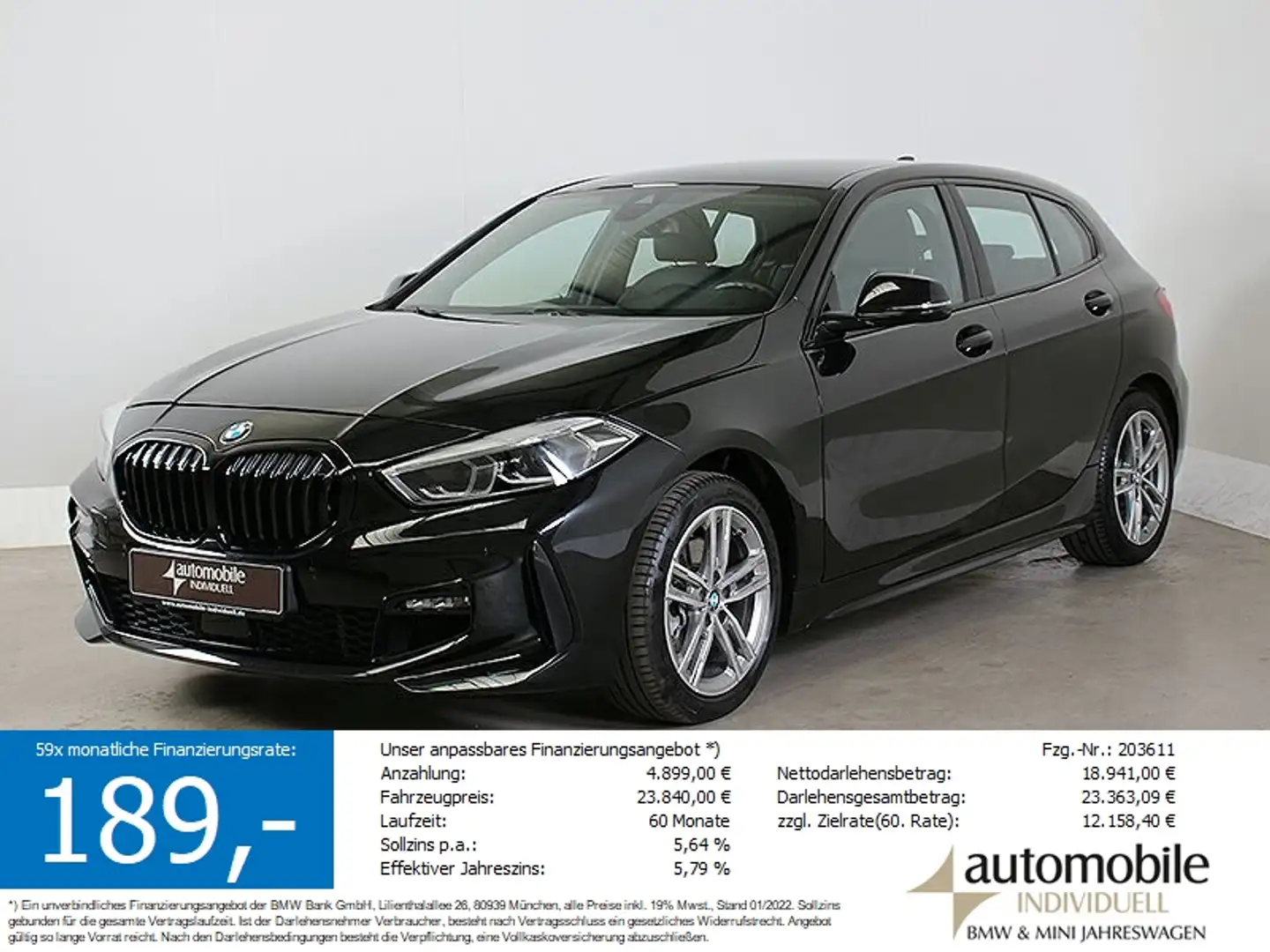BMW 118 i A M Sport DKG LED LiveCockpitProf  DAB Nero - 1