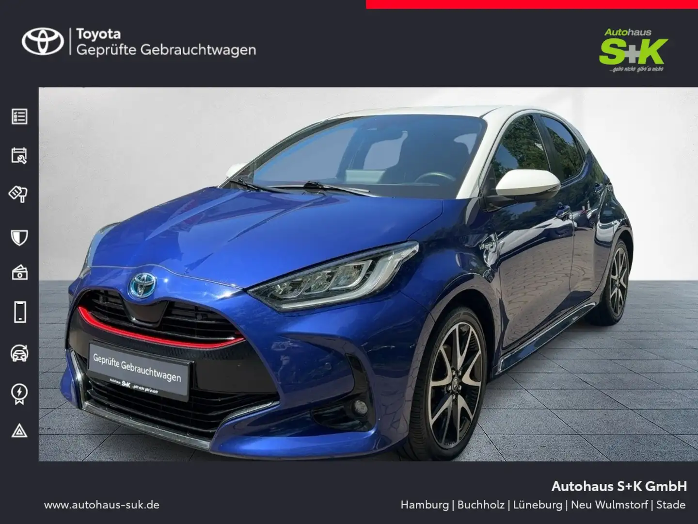 Toyota Yaris Hybrid 1,5-l-VVT-iE+R-Kamera+SHZ+Carplay+ Blau - 1