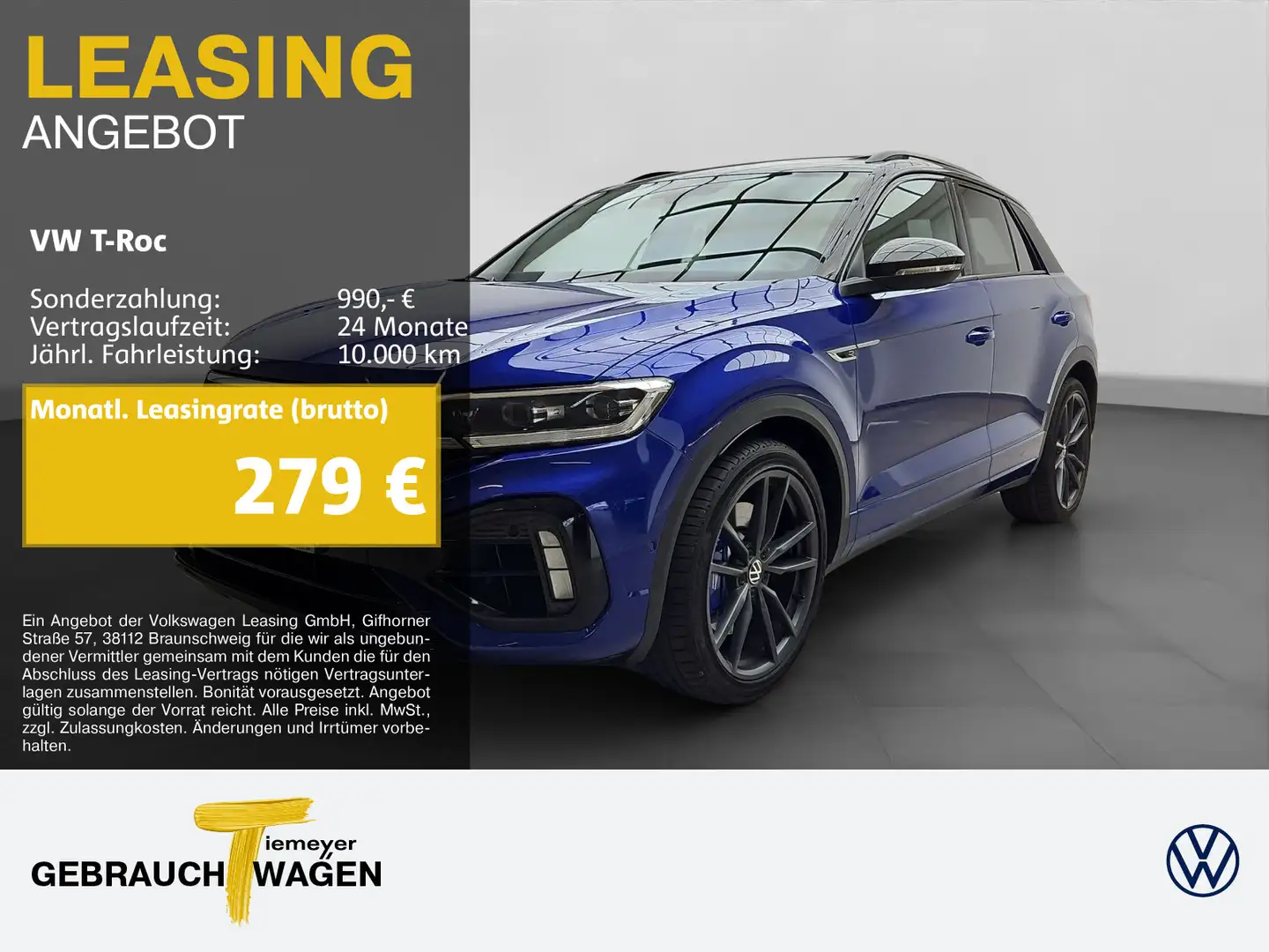 Volkswagen T-Roc R AKRAPOVIC PANO ASSIST LM19 Blau - 1