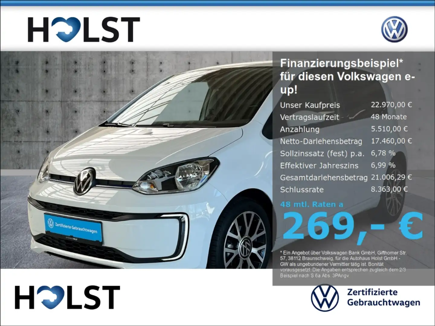 Volkswagen e-up! Edition CCS 258km GRA bluetooth Kamera MFA Alu Weiß - 1
