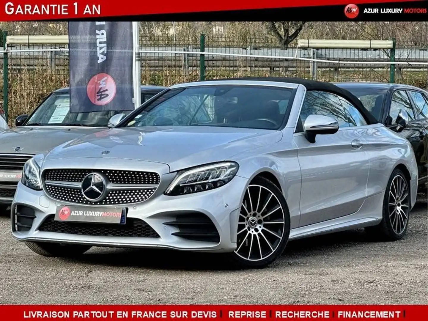 Mercedes-Benz C 220 IV (2) CABRIOLET 220 D AMG LINE 194 CV Gris - 1