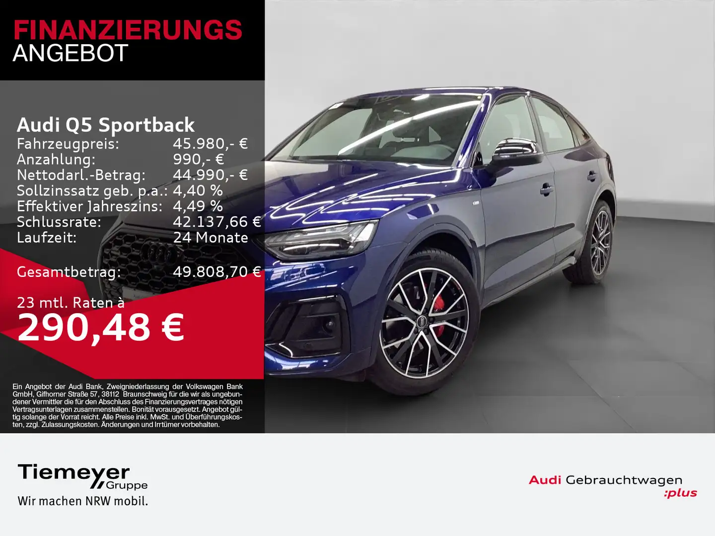 Audi Q5 45 TFSI Q S LINE UPE88 LM20 PANO RA Blau - 1