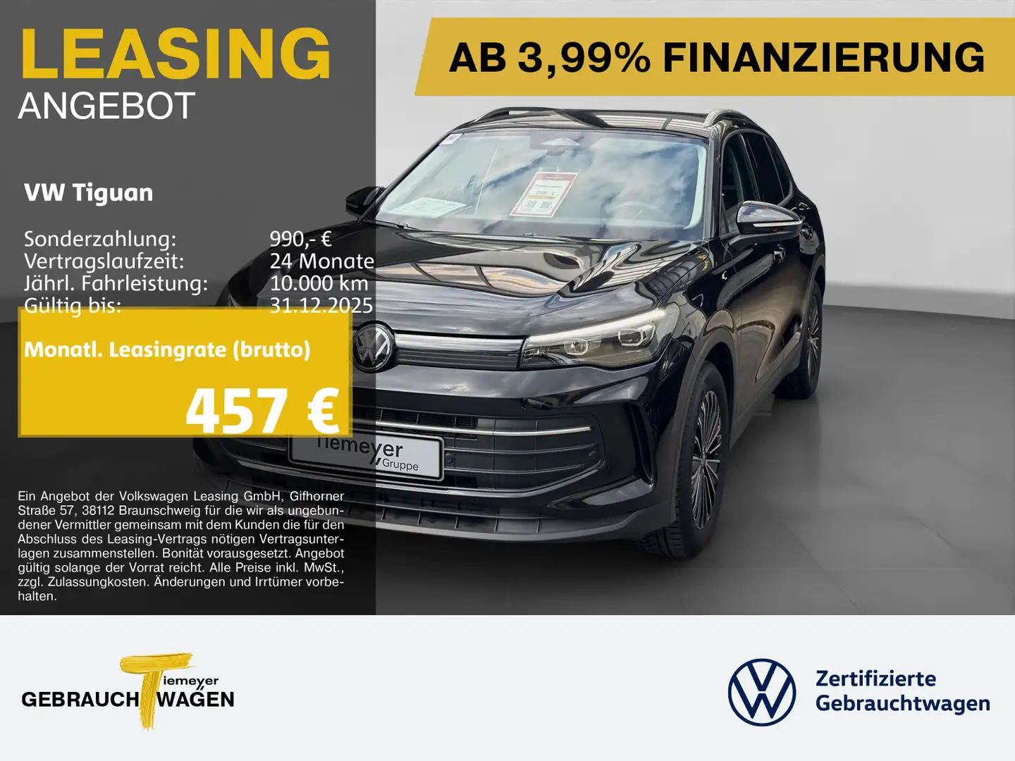 Volkswagen Tiguan 1.5 TSI DSG LIFE NAVI AHK KAMERA SITZHZ Schwarz - 1