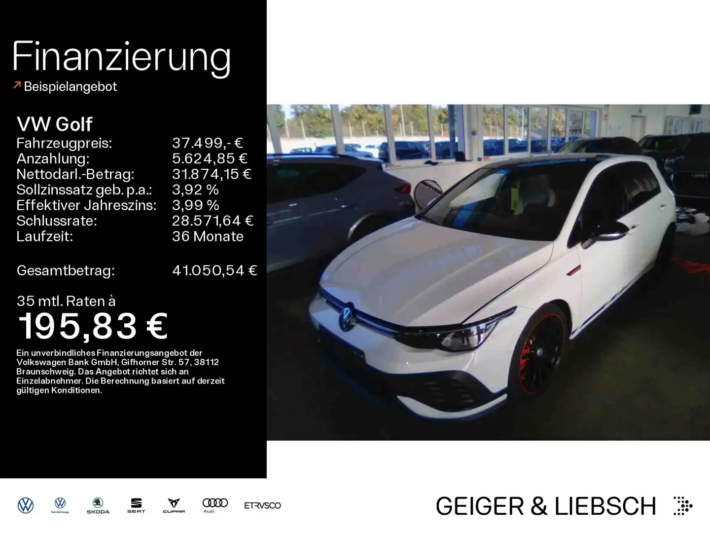 Volkswagen Golf GTI Golf VIII 2.0 TSI DSG GTI CLUBSPORT*BLACK-STYLE* Weiß - 1