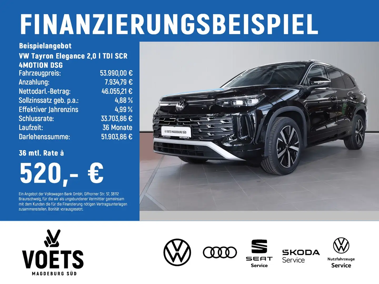 Volkswagen Tayron Elegance 2,0 l TDI SCR 4MOTION DSG NAVI Schwarz - 2