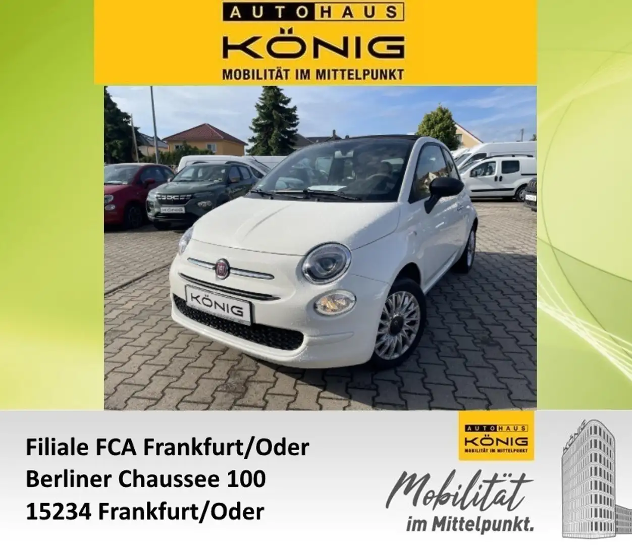 Fiat 500C Hybrid  Carplay*Klima*Cabrio Weiß - 1