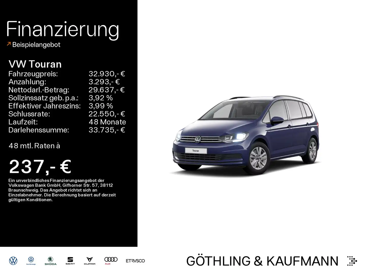 Volkswagen Touran Comfortline 1.5 TSI 110kW 6-Gang*7Sitzer* Azul - 1