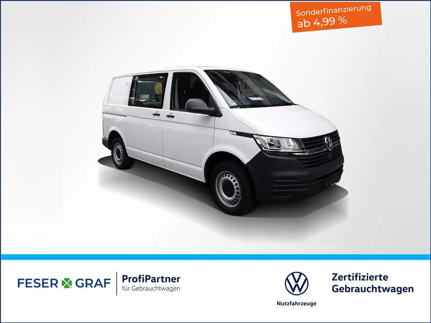 Volkswagen T6.1 Transporter 6.1 Kasten 2.0TDI 4x4 PDC 2xSchiebetüre Weiß - 1