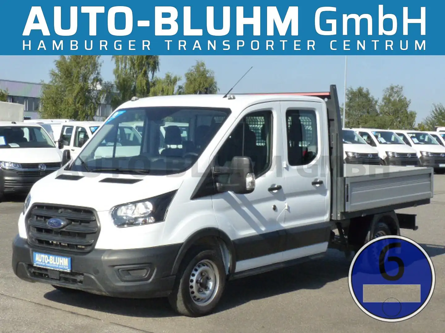 Ford Transit 310-EB Doka L2 + AHK 2.5T Klima 7-Sitze Weiß - 1