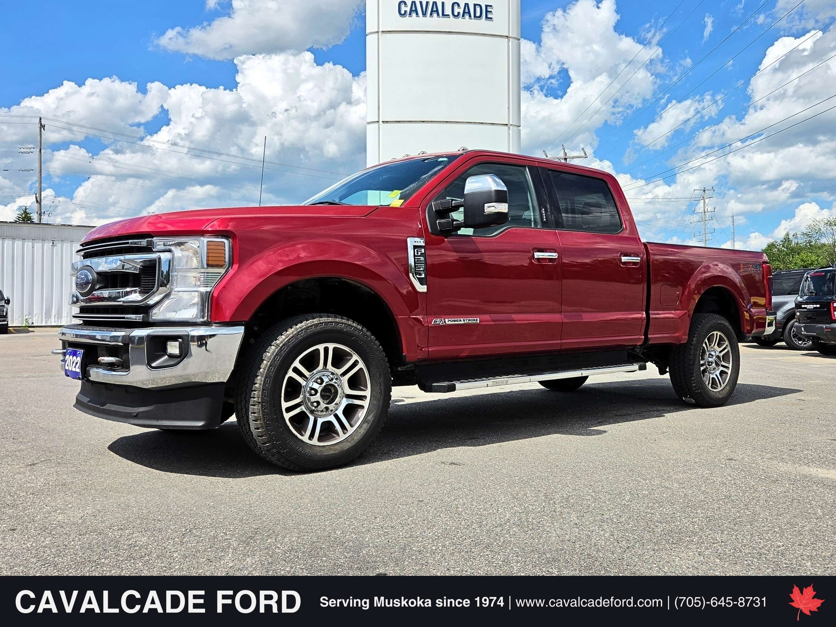 Red 2022 Ford F-250 Super Duty Pickup Truck Four-Wheel Drive Automatic
