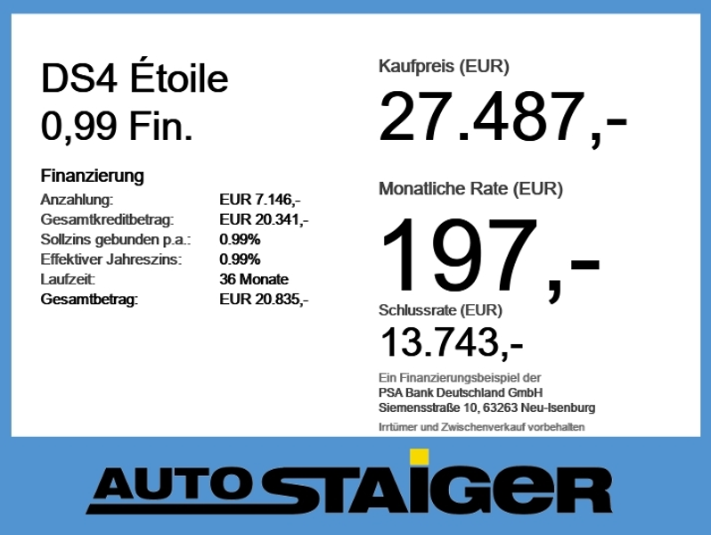 DS Automobiles DS 4 DS4 Étoile 0,99 Fin. ACC+Alcantara+LED+Navi+Pano — photo 4