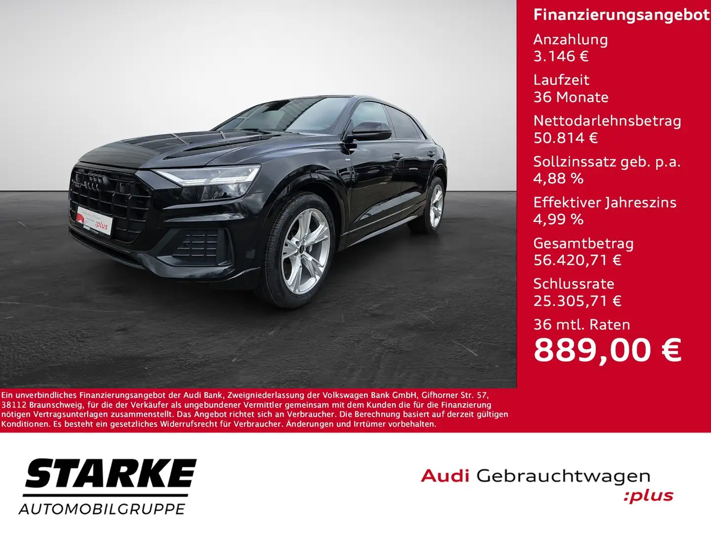 Audi Q8 45 TDI tiptronic quattro S line NaviPlus LED Al... Schwarz - 1