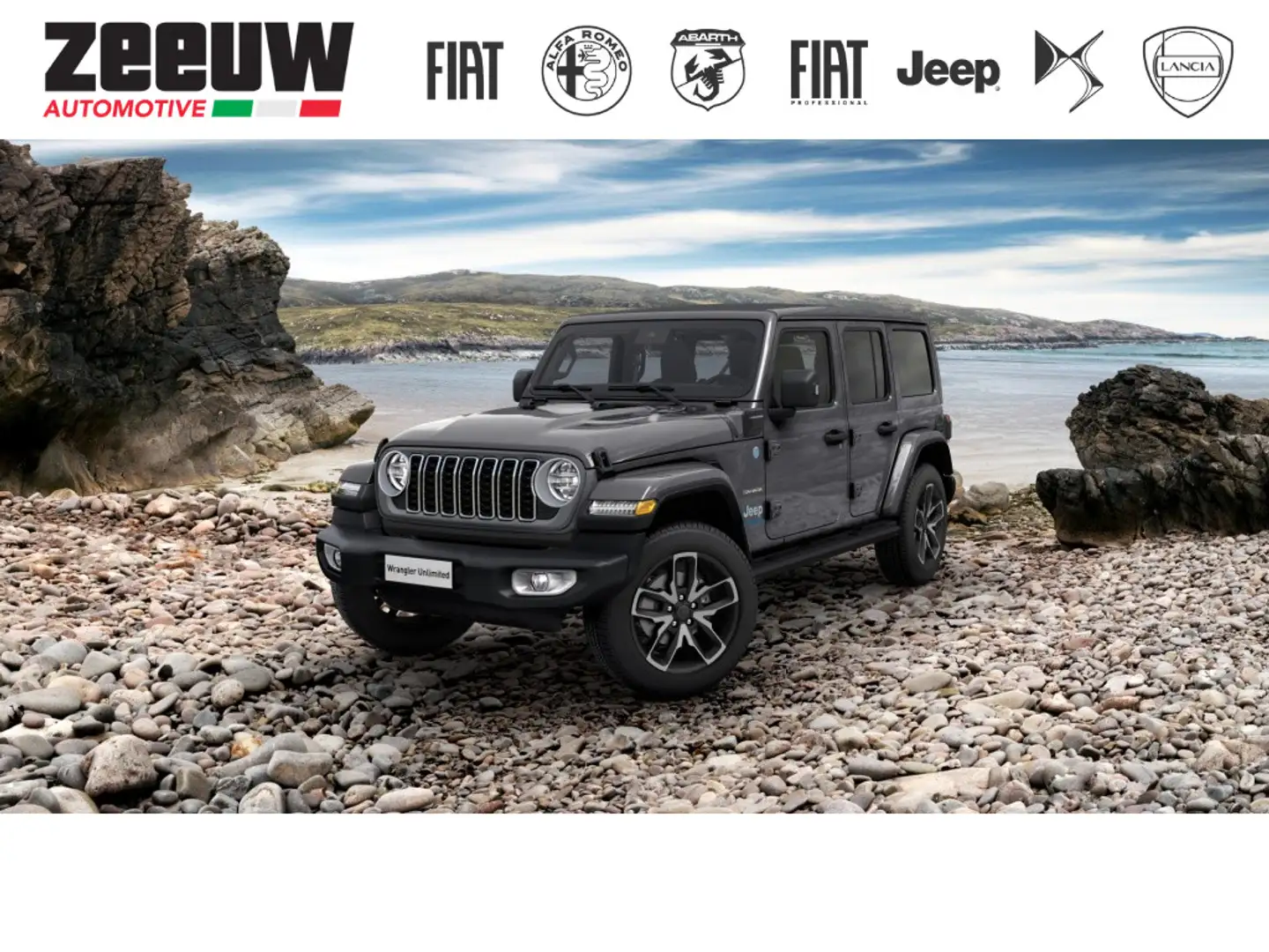 Jeep Wrangler Unlimited 4xe 380 PK Sahara | Schuifdak | Leder | Grijs - 1