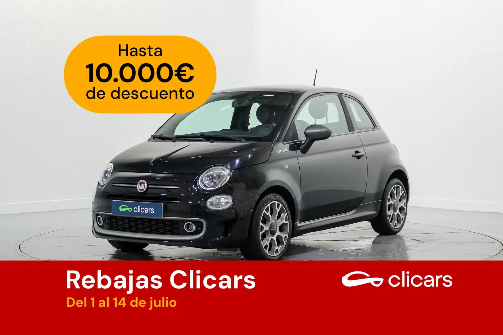 Fiat 500 1.0 Hybrid Sport 52kW Negro - 1
