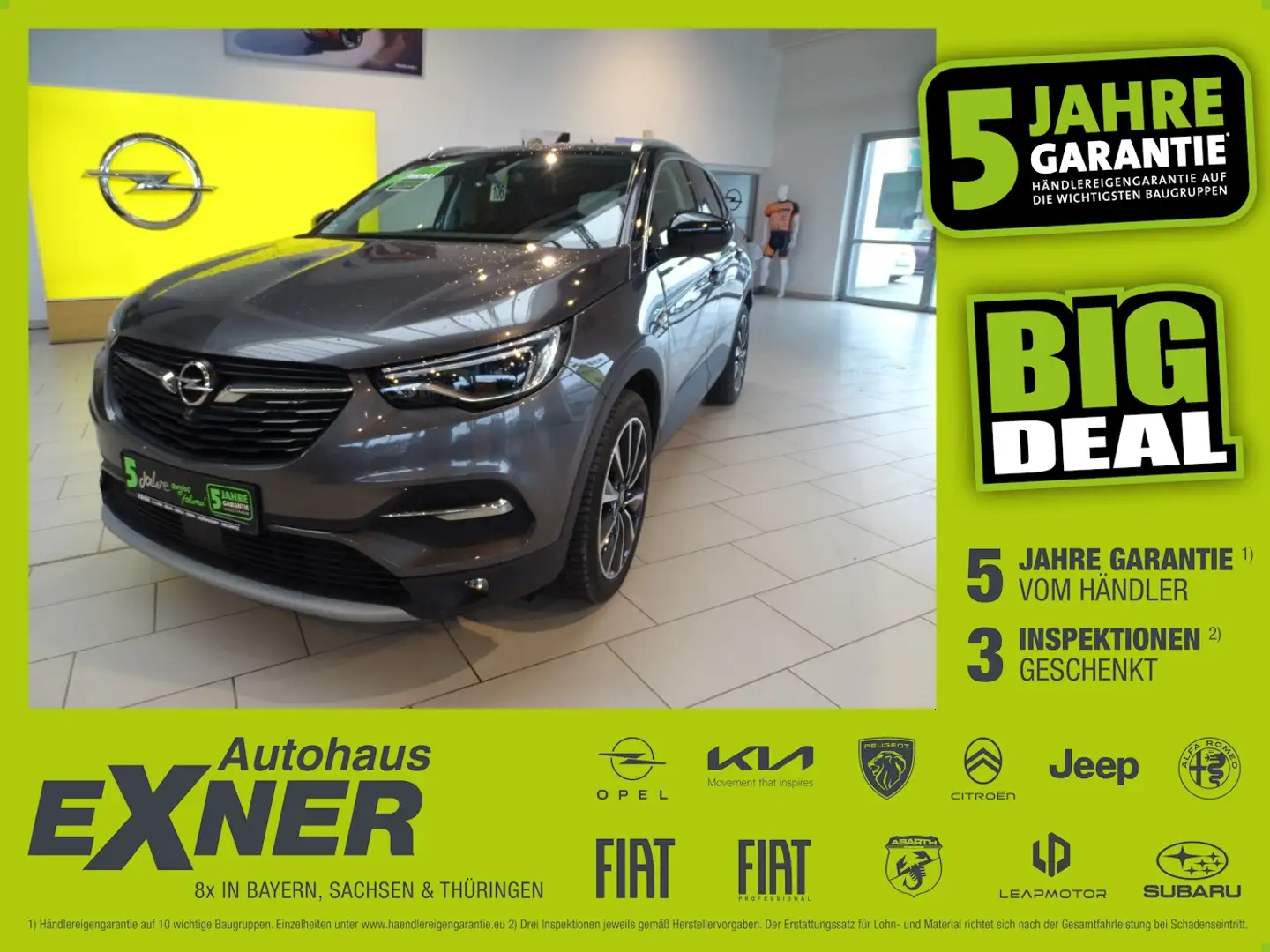 Opel Grandland X 1.2 Turbo ULTIMATE NAVI, LED, Leder Grigio - 1