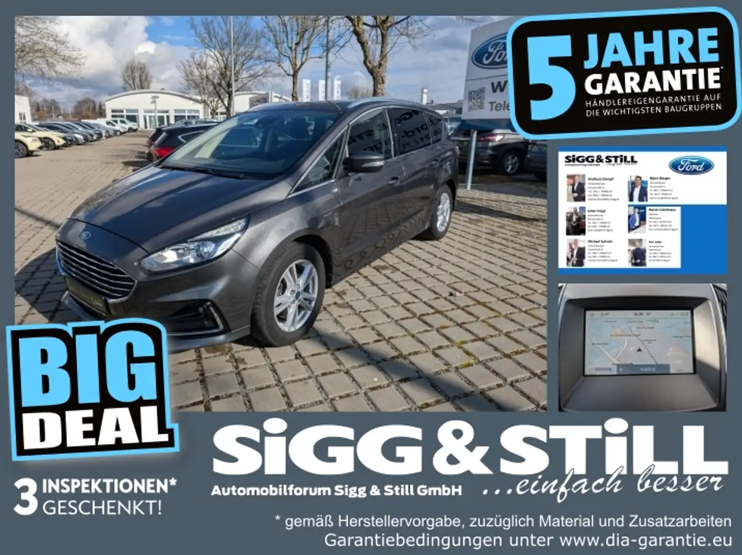 Ford S-Max 2.0 EcoBlue Titanium NAVI*SPUR*SHZ*PDC*TEMP Szürke - 1