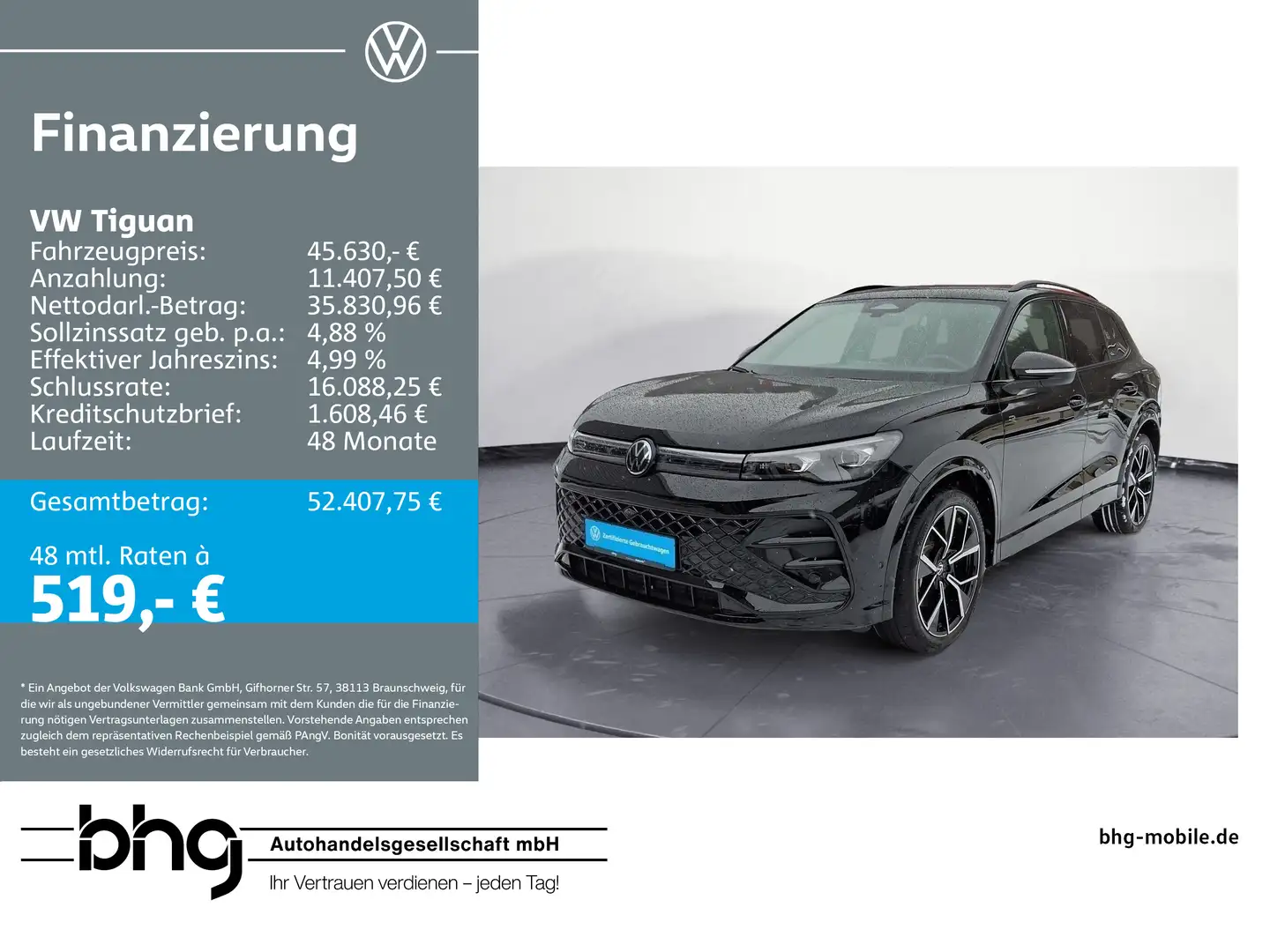 Volkswagen Tiguan 2.0 TDI SCR DSG R-Line Kamera Schwarz - 1