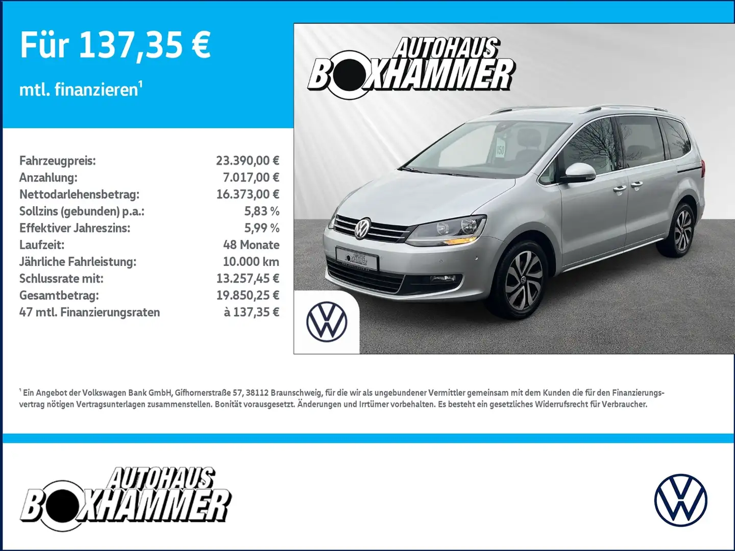 Volkswagen Sharan 1,4 TSI DSG ACTIVE  AHK+NAVI+ELE.TÜREN Silber - 1