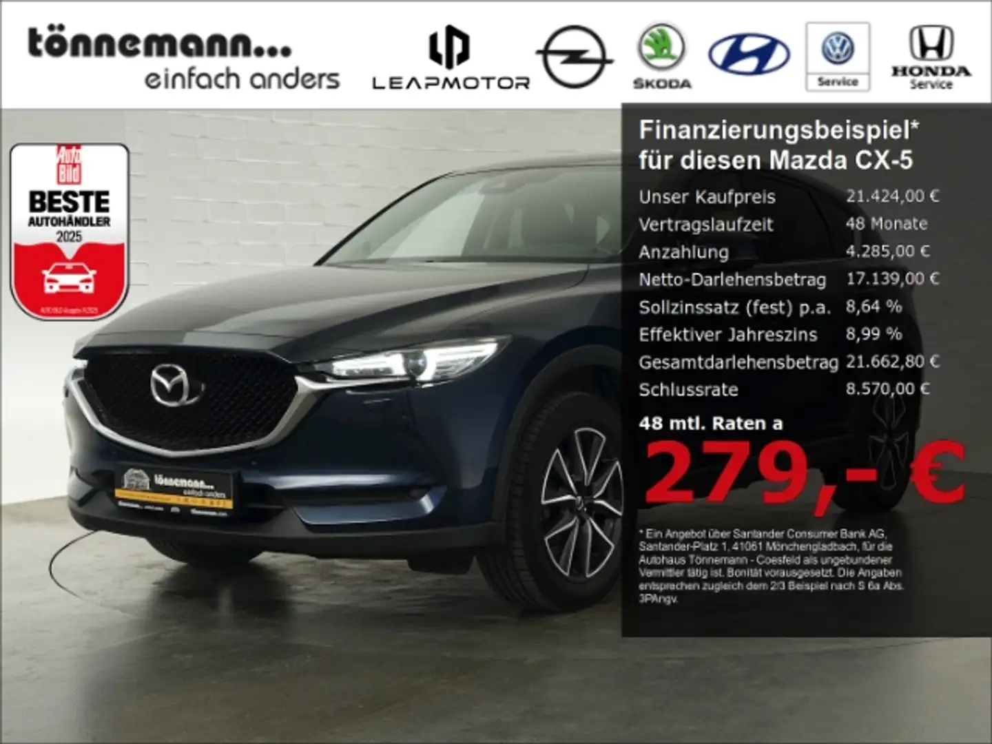 Mazda CX-5 SPORTSLINE AWD+LED MATRIXLICHT+NAVI+BOSE SOUND+RÜC Blau - 1